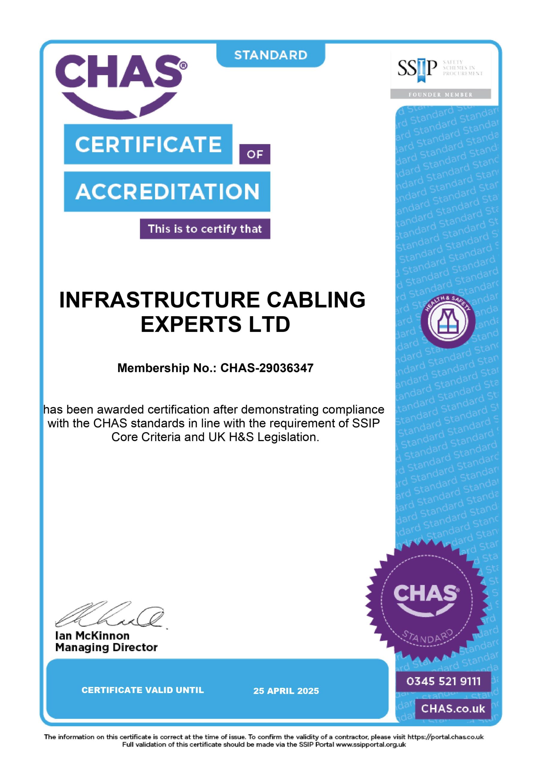 Chas Certificate